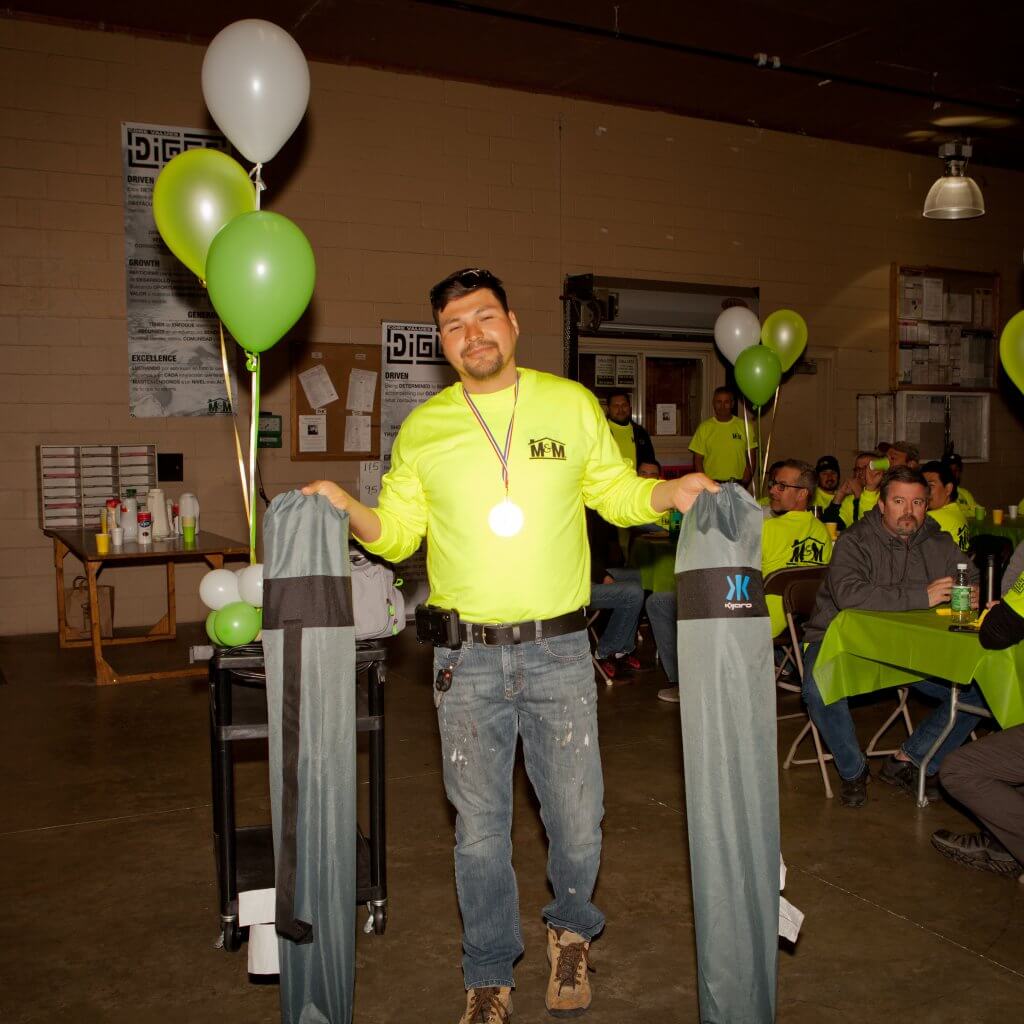 m-m employee with medal
